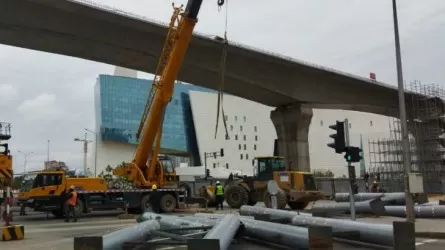 LRT-ның монолитті балкаларын орнату жұмысы аяқталды