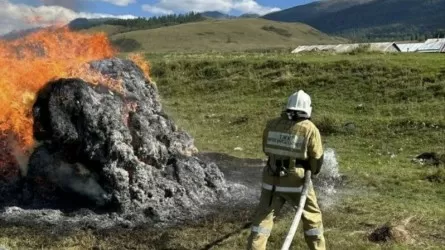 Четыре пожара с загоранием сена произошло в Казахстане за прошедшие сутки