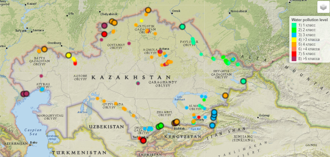 Елдегі 17 өзен-көл бір жылда 324 рет жоғары деңгейде ластанған